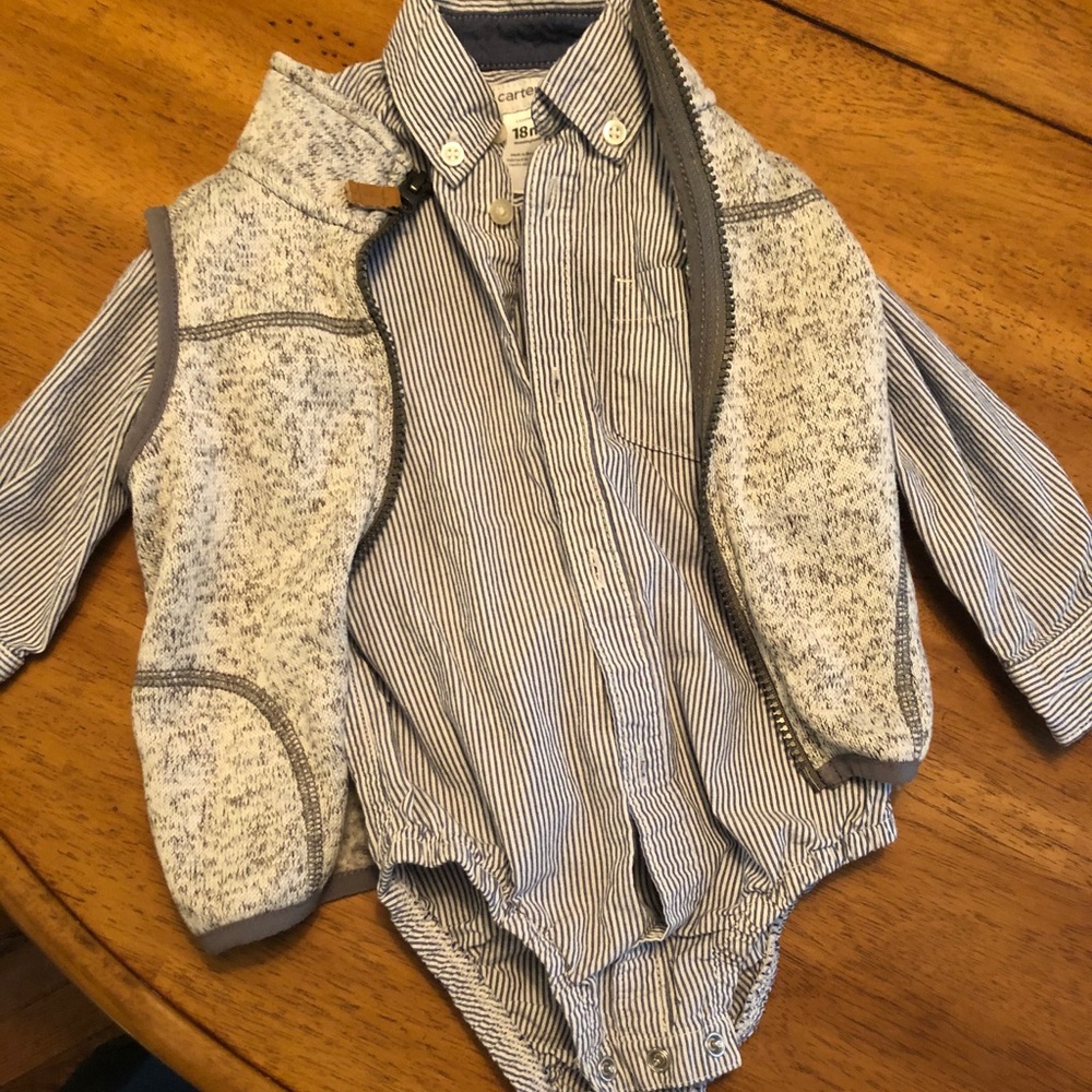 Vest and button up for your cute dude!